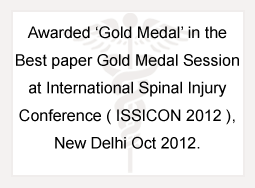 Awarded Gold Medal in the Best Paper Gold Medal Session at International Spinal Injury Conference (ISSICON 2012)